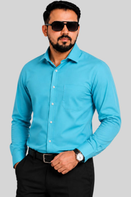Turquoise Giza Cotton Shirt