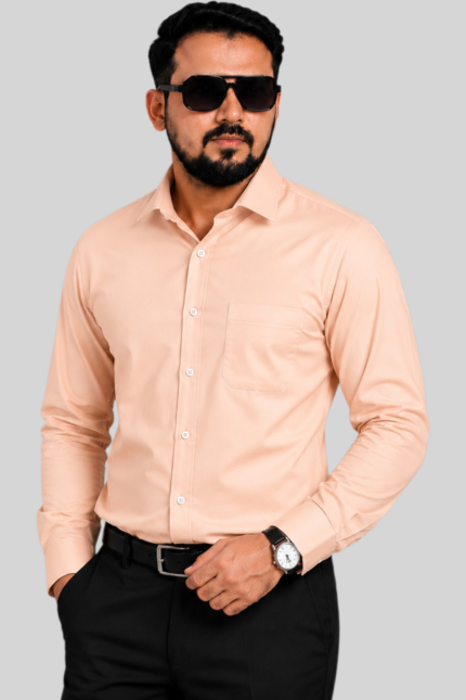 Peach Giza Cotton Shirt